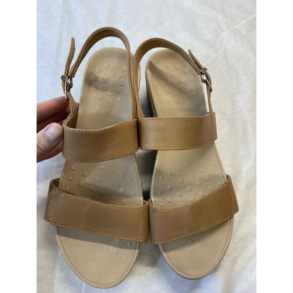 VIONIC Lovell LEATHER Wedge Women’s 11 ADJUSTABLE STRAP Sandals Festival Beachy - Picture 8 of 8